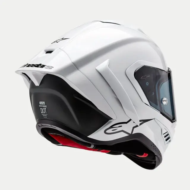 Alpinestars Supertech R10 Hjelm M Racinghjelm med karbonskall - Hvit/Sort 