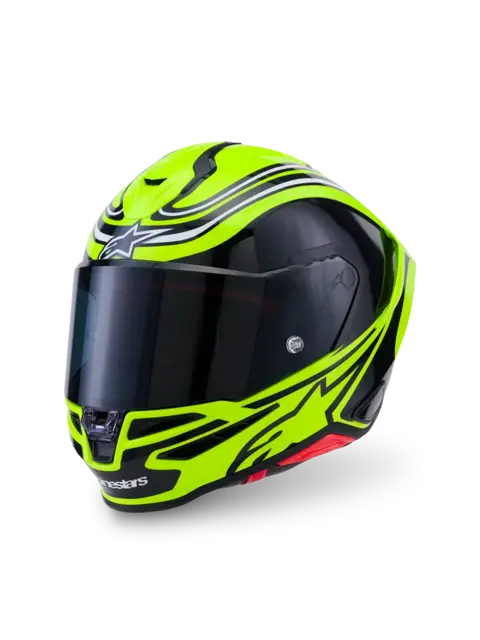Alpinestars S-R7 Hjelm XS Zeal - Sort/Gul 