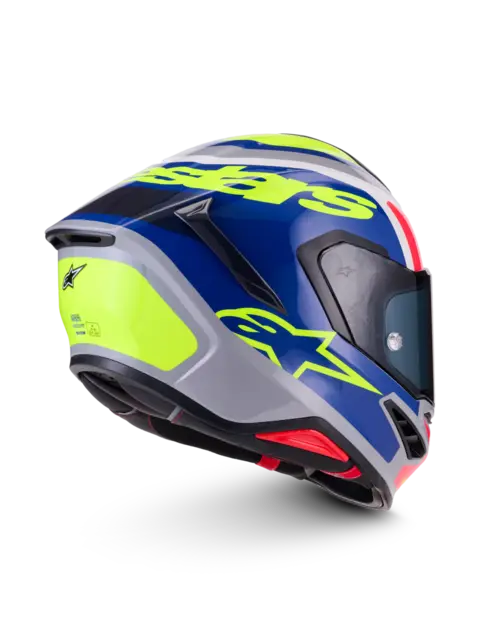 Alpinestars S-R7 Hjelm XS Lumen - Sølv/Rosa/Gul/Blå 