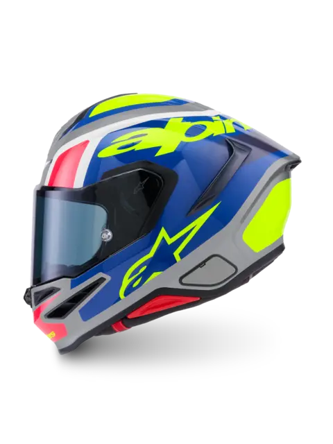 Alpinestars S-R7 Hjelm XS Lumen - Sølv/Rosa/Gul/Blå 