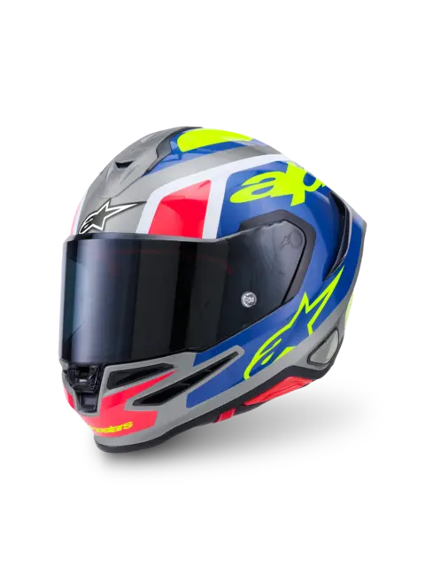 Alpinestars S-R7 Hjelm XS Lumen - Sølv/Rosa/Gul/Blå 