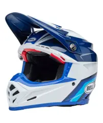 BELL Moto-9S Flex Cross Hjelm S Bl&#229;/Hvit