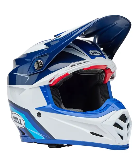 BELL Moto-9S Flex Cross Hjelm S Blå/Hvit 