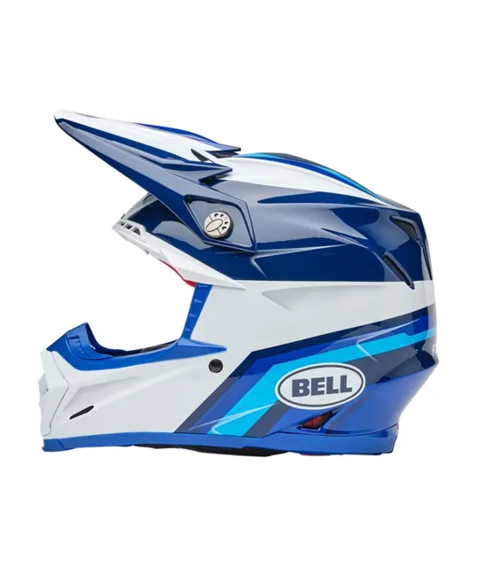 BELL Moto-9S Flex Cross Hjelm S Blå/Hvit 