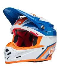 BELL Moto-9S Flex Cross Hjelm S Hvit/Bl&#229;/Oransje