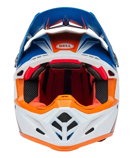 BELL Moto-9S Flex Cross Hjelm S Hvit/Blå/Oransje 