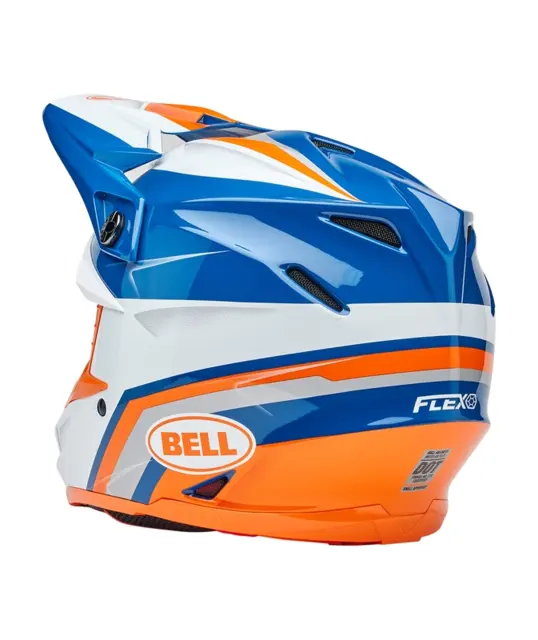 BELL Moto-9S Flex Cross Hjelm S Hvit/Blå/Oransje 