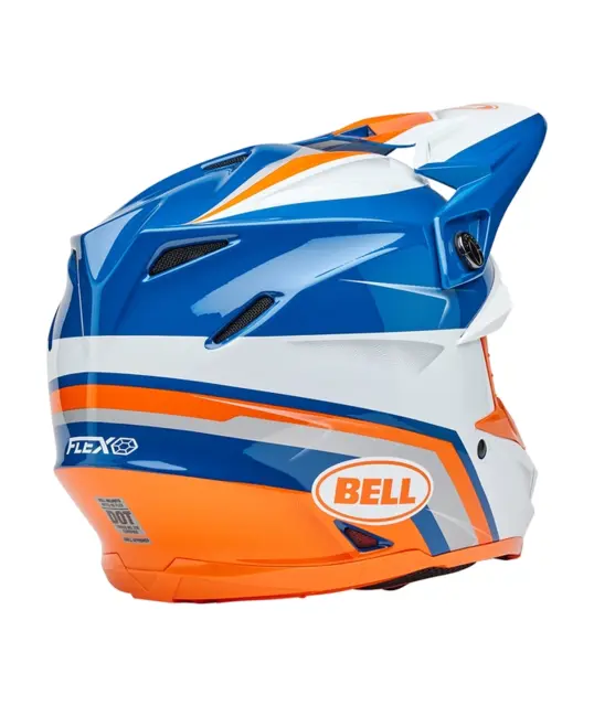 BELL Moto-9S Flex Cross Hjelm S Hvit/Blå/Oransje 