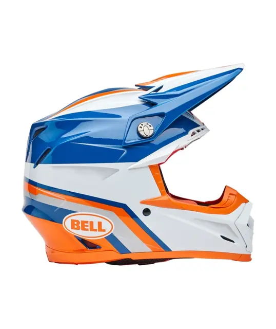 BELL Moto-9S Flex Cross Hjelm S Hvit/Blå/Oransje 