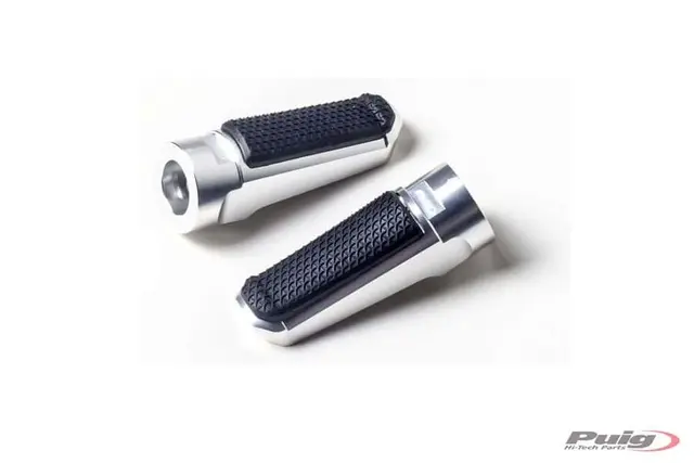 Puig Hi-Tech Sport Footpegs | Silver An odised Aluminium 