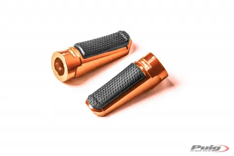 Puig Hi-Tech Sport Footpegs | Orange An odised Aluminium