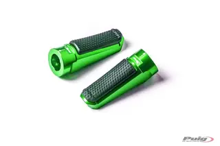 Puig Hi-Tech Sport Footpegs | Green Ano dised Aluminium