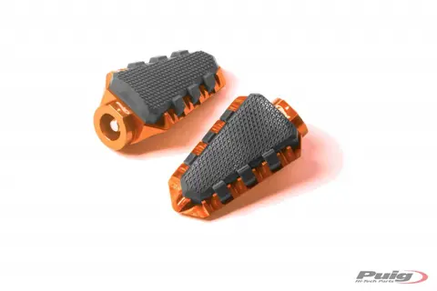 Puig Hi-Tech Trail Footpegs | Orange An odised Aluminium