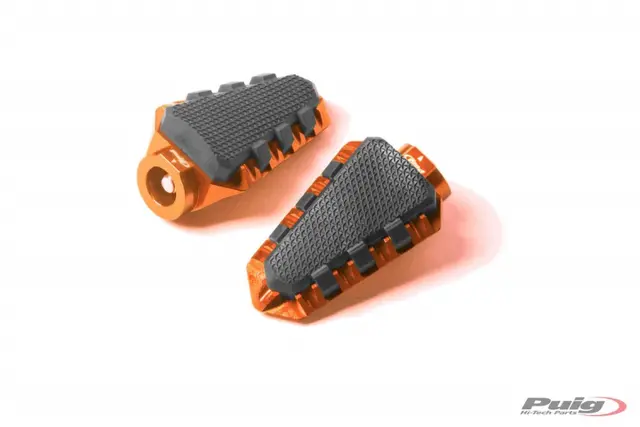 Puig Hi-Tech Trail Footpegs | Orange An odised Aluminium 