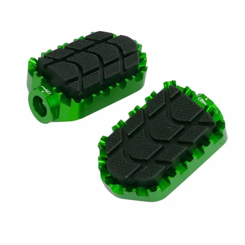 Puig Hi-Tech Enduro Footpegs | Green An odised Aluminium