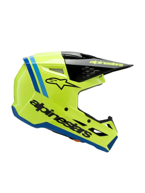 Alpinestars SM3 Radium Crosshjelm L Sort/Blå/Gul - Barn 