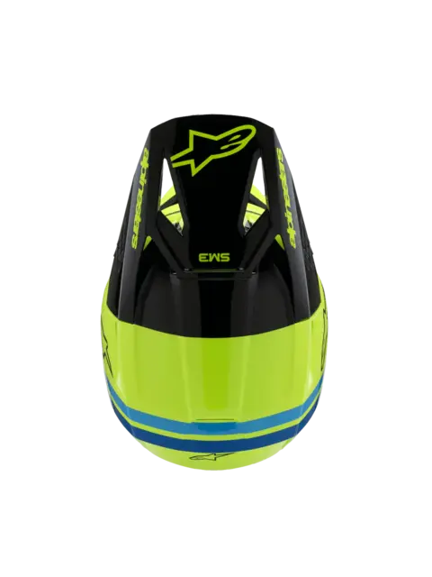 Alpinestars SM3 Radium Crosshjelm L Sort/Blå/Gul - Barn 