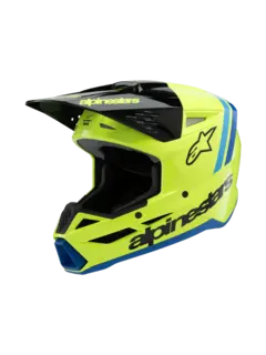 Alpinestars SM3 Radium Crosshjelm Sort/Bl&#229;/Gul - Barn