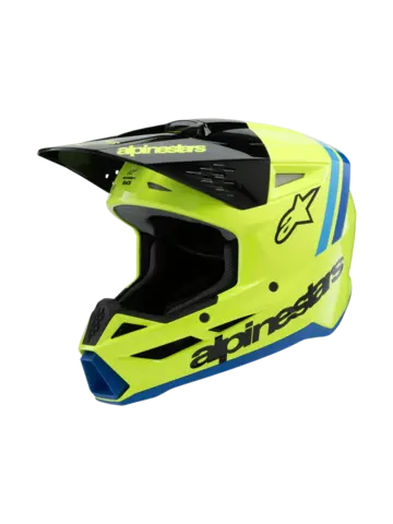 Alpinestars SM3 Radium Crosshjelm Sort/Bl&#229;/Gul - Barn