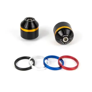 Puig Hi-Tech Short Bar Ends | Black w/ Coloured Rings | Suzuki DL 1000 V-Strom