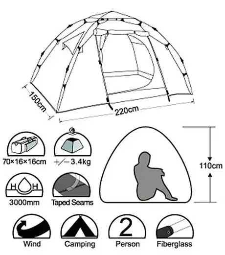 4Bikers Telt Mini For 1-2 personer 