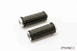 Puig Hi-Tech R-Fighter S Footpegs | Sil ver Anodised Aluminium with Removable B