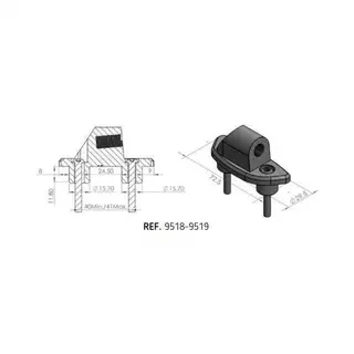 Puig Mirror Adaptor Right Side | Black | BMW F800 GT 2017>