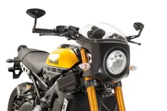 Puig Retro Semi Fairing | Black with Cl ear Screen | Royal Enfield Interceptor