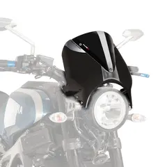 Puig Retrovision Nose Fairing | Carbon Look with Black Screen | Yamaha XSR 700