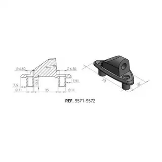 Puig Mirror Adaptor Right Side | Black | Triumph Daytona 675 2013>2017