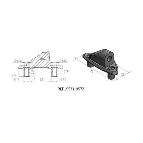 Puig Mirror Adaptor Right Side | Black | Triumph Daytona 675 2013&gt;2017