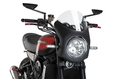 Puig Retro Semi Fairing | Black with Cl ear Screen | Kawasaki Z 900 RS 2017&gt;