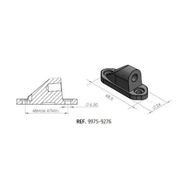 Puig Mirror Adaptor Left or Right Side | Black | Kawasaki Ninja 125 2019> 