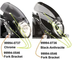 Kawasaki Vindskjerm Quick Release Chrome Inkl brakett- Vulcan S