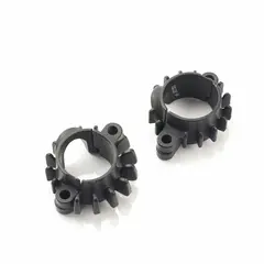 SMALL FINNED HEADER RINGS - BLACK