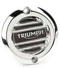 CHROME CLUTCH BADGE - RIBBED Triumph Flere modeller