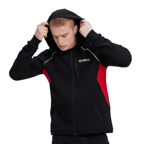 Yamaha Hoodie Herre Sort med glidel&#229;s