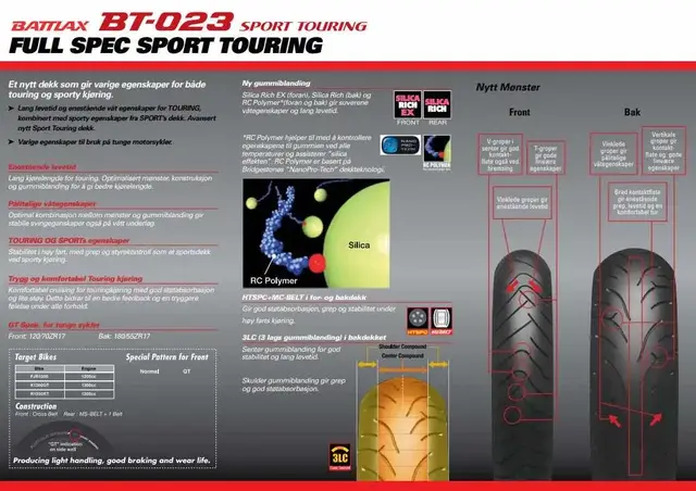 Bridgestone Battlax BT-023 110/70-17 54W TL - Fordekk 