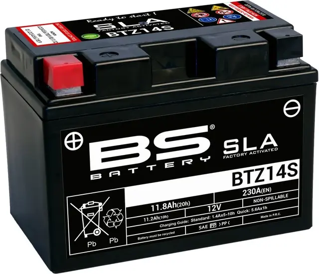 BS Battery BTZ14S Vedlikeholdsfritt og klart til bruk 