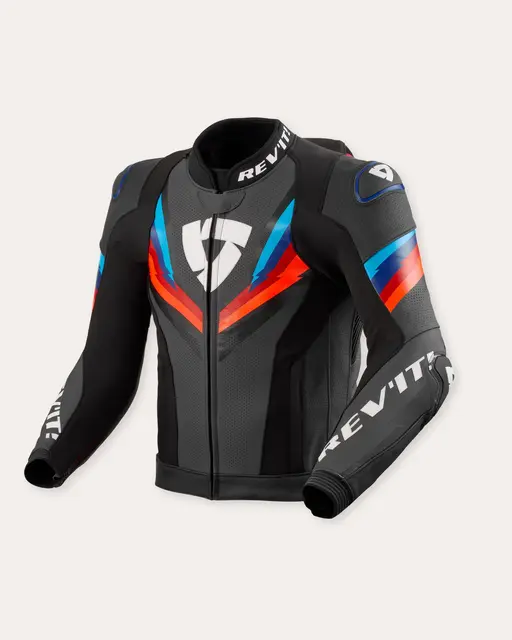 REV'IT! Quantum 3 Pro Jakke Sort/blå 56 Sporty skinnjakke for bane og gate 