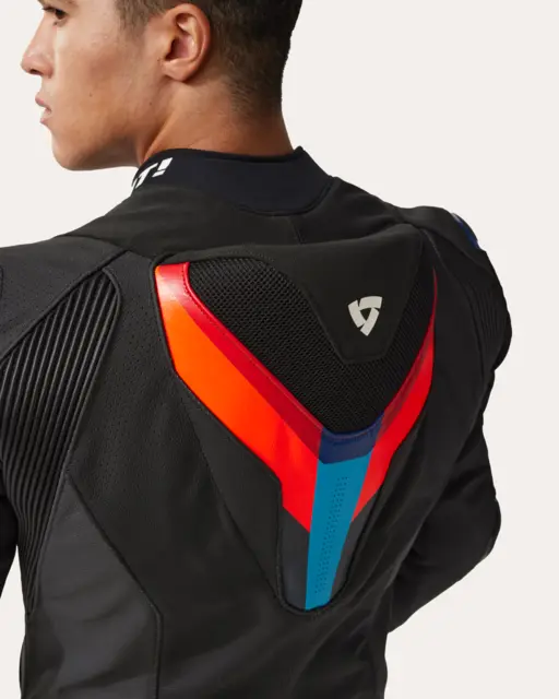 REV'IT! Quantum 3 Pro Jakke Sort/blå 46 Sporty skinnjakke for bane og gate 