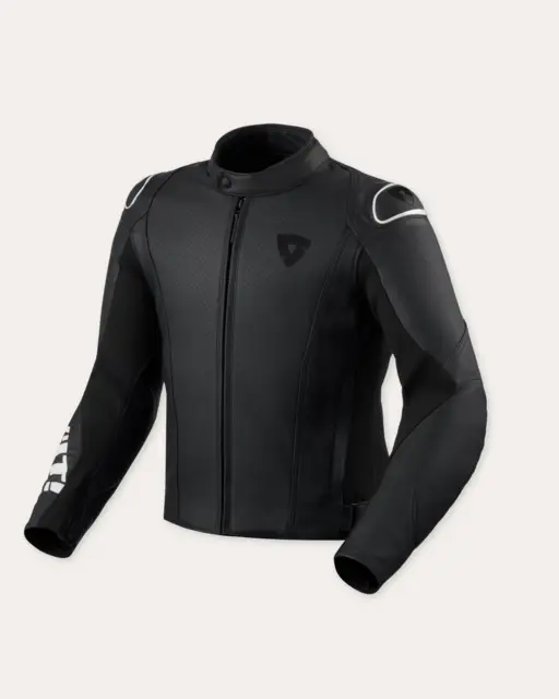 REV'IT! Quadratic Skinnjakke 46 Sort/Hvit 