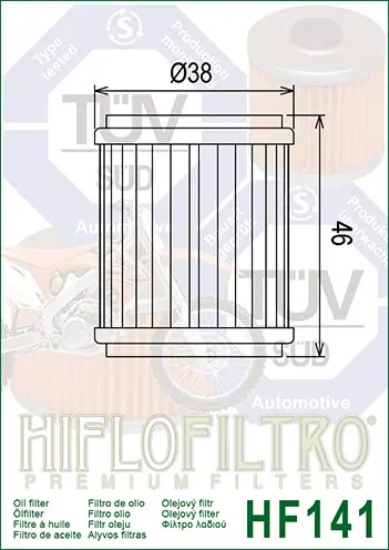 Hiflo Hf141 Oljefilter Erstatter HF140 