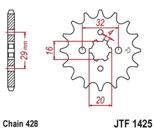 JT Sprockets Framdrev 15T