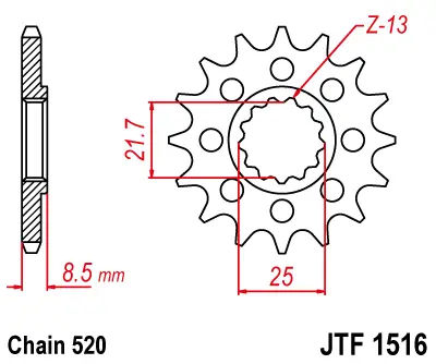 JT Framdrev 16T 520