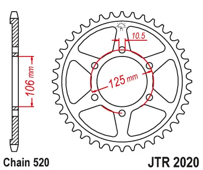 JT Sprockets Bakdrev 51T - 520 