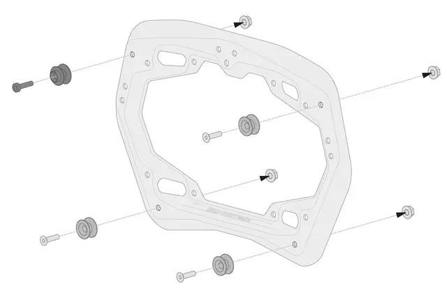 Sw-Motech Adapter kit for PRO side carri For AERO ABS side cases. Mounting of 2 c 