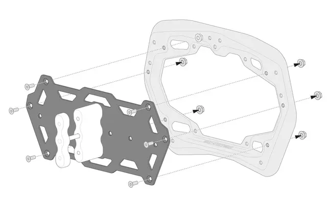 Sw-Motech Adapter kit for PRO side carri For Rotopax. Mounting of 1 canister. 
