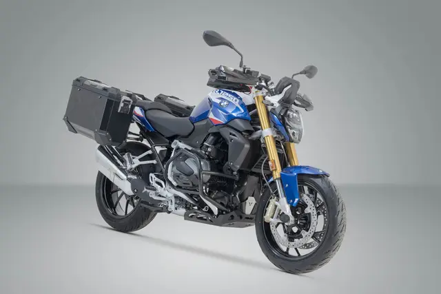 Sw-Motech TRAX ADV aluminium case system Black. 37/37 l. BMW R 1200 R/RS, R 1250 