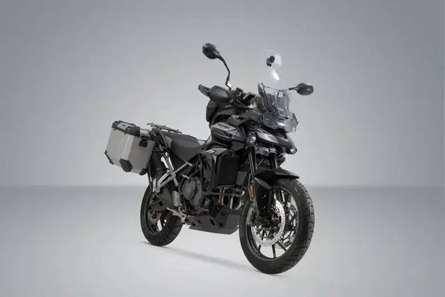 Sw-Motech Trax ADV Sideveskesystem Sølv 45/37 Liter. Tiger 900 Gt/Rally Pro 
